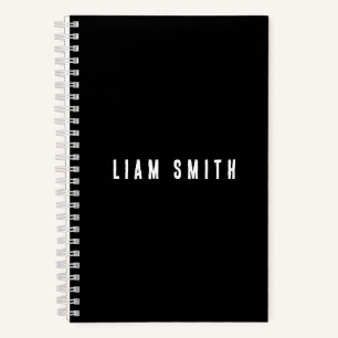 Modernes Individuelle Name-Black-Notebook Notizbuch