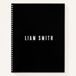 Modernes Individuelle Name-Black-Notebook Notizbuch