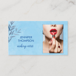 Modernes, individuelles Makeup Artist Blue Waterco Visitenkarte