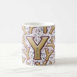 Modernes, individuelles Monogramm Khaki & Navy Blu Kaffeetasse