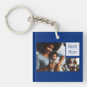Modernes, individuelles Vier-Foto Best Vater und b Schlüsselanhänger