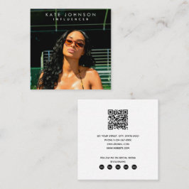 Modernes Influenzagebärden Foto QR Code Social Med Quadratische Visitenkarte