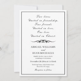 Modernes inspirierendes Zitat Christliche Hochzeit Einladung