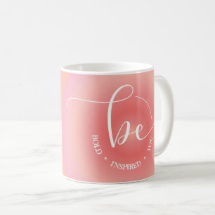 Modernes inspirierendes Zitat Orange sei kühl Kaffeetasse