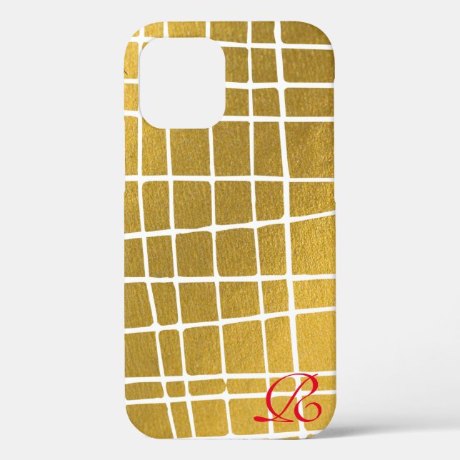 Modernes iPhone-Case für Gold und Monogram Case-Mate iPhone Hülle (Rückseite)