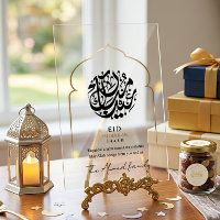 Modernes islamisches Eid Mubarak Acryl-Schild Arab