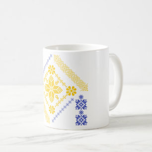 Modernes islamisches Mosaik-Muster in Gelb und Bla Kaffeetasse