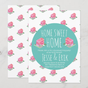 Modernes Isometrisches Zuhause Party Einladung