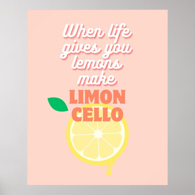 Modernes italienisches Lemon Limoncello Küche Bar Poster (Vorne)
