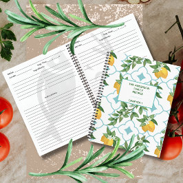 Modernes Italienisches Tile Lemon Familienrezeptbu Notizbuch