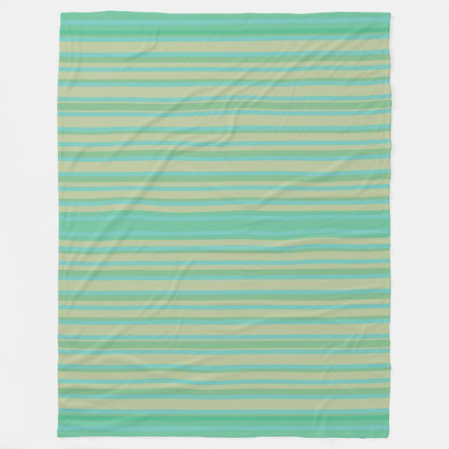 Modernes Jade Green Stripe Fleece Blanket (Vorderseite)