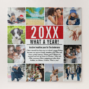Modernes Jahr der 12 Fotocollage-Familie im Überbl