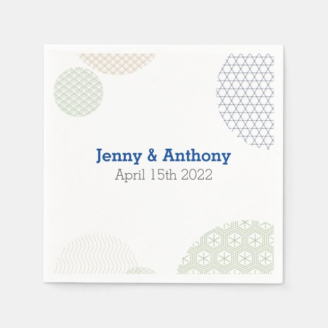 Modernes japanisches Papiermuster Serviette (Vorderseite)