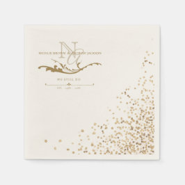 Modernes JEDES Ehepaar Jubiläum Monogram Napkin Serviette