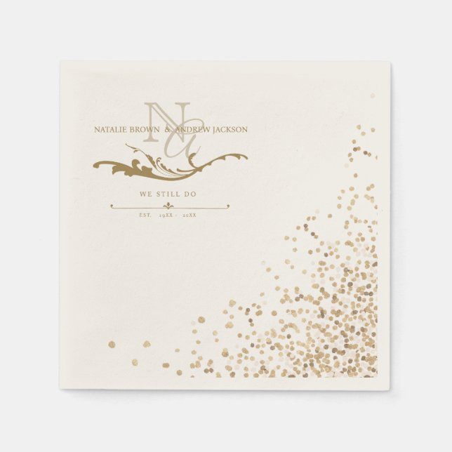 Modernes JEDES Ehepaar Jubiläum Monogram Napkin Serviette (Vorderseite)