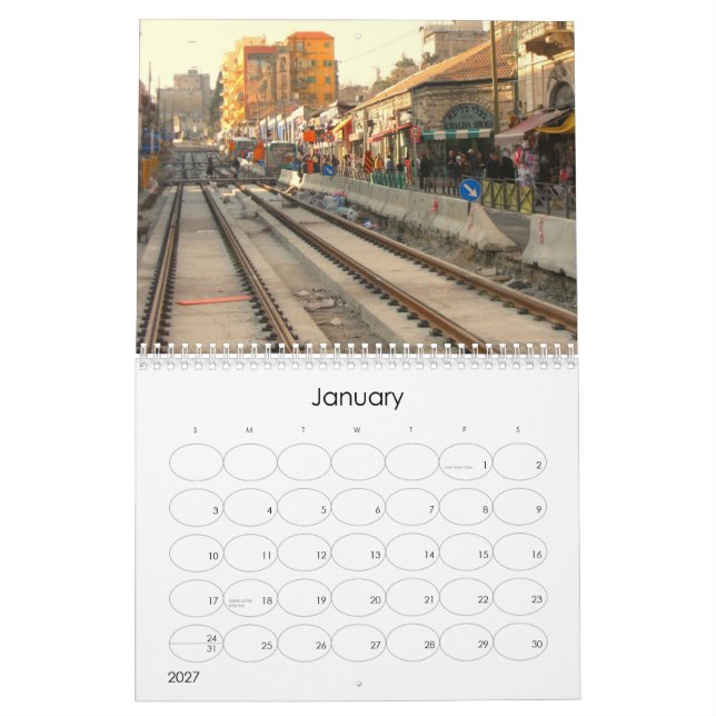 Modernes Jerusalem Kalender (Jan 2027)