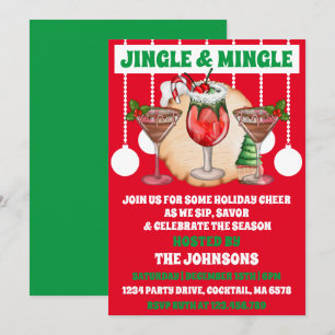 Modernes Jingle und Mingle-Christmas Cocktail Part Einladung