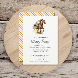 Modernes Jockey Race Horse Derby Party Einladung