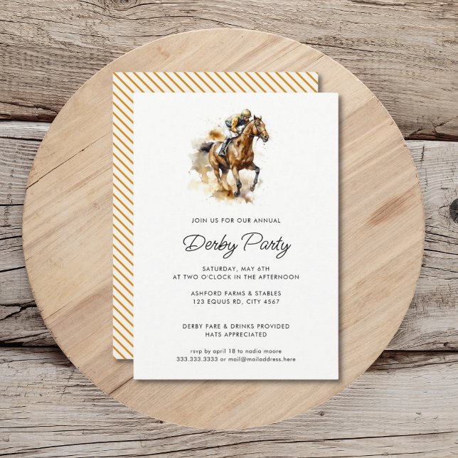 Modernes Jockey Race Horse Derby Party Einladung (Von Creator hochgeladen)