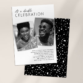 Modernes Joint Foto Double Birthday Party Einladung