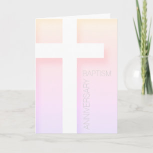 Modernes Jubiläum der Taufe in rosa Pastelltönen Karte