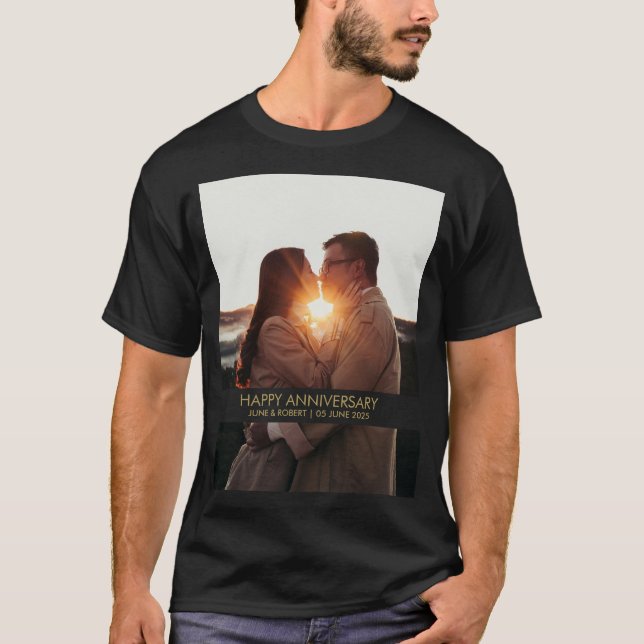 Modernes Jubiläum Foto Liebe T-Shirt (Vorderseite)
