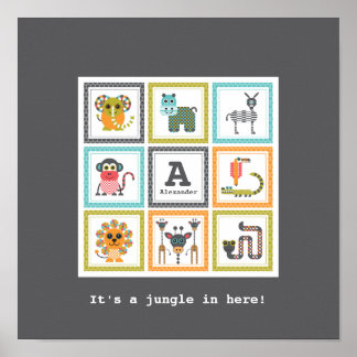 Modernes Jungle Safari Animals Poster