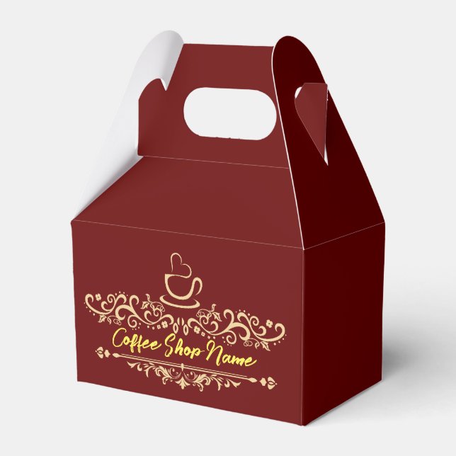 Modernes Kaffeehaus Bakery-Empfang mit eigenem Log Geschenkschachtel (Vorderseite)