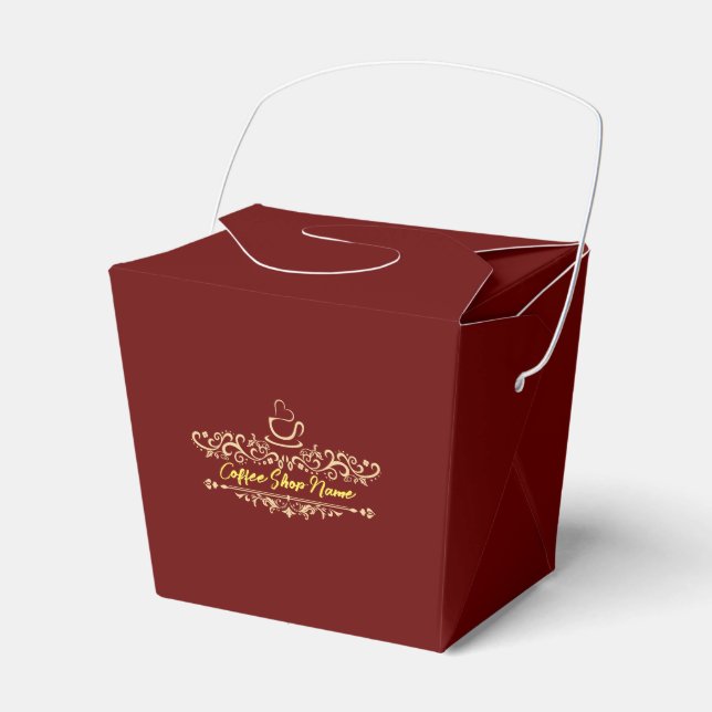 Modernes Kaffeehaus Bakery-Empfang mit eigenem Log Geschenkschachtel (Vorderseite)