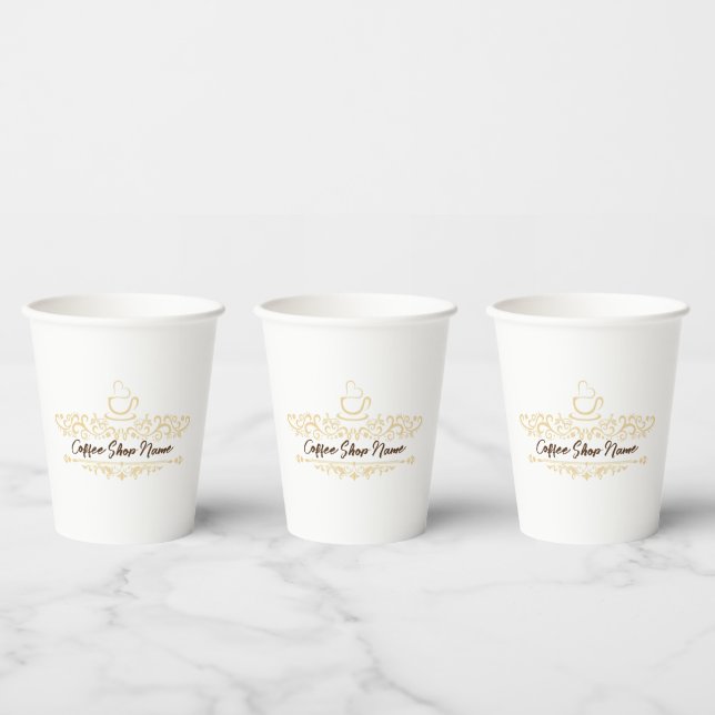 Modernes Kaffeehaus Bakery-Empfang mit eigenem Log Pappbecher (Multi)