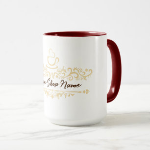 Modernes Kaffeehaus Bakery-Empfang mit eigenem Log Tasse
