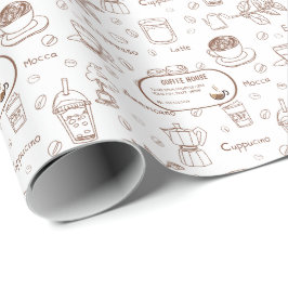 Modernes Kaffeepapier Hintergrund Personalisiert Geschenkpapier