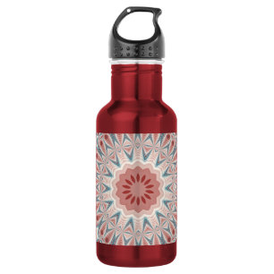 Modernes Kaleidoskop Mandala Fraktal Kunst Edelstahlflasche
