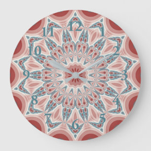 Modernes Kaleidoskop Mandala Fraktal Kunst Große Wanduhr