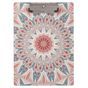 Modernes Kaleidoskop Mandala Fraktal Kunst Klemmbrett