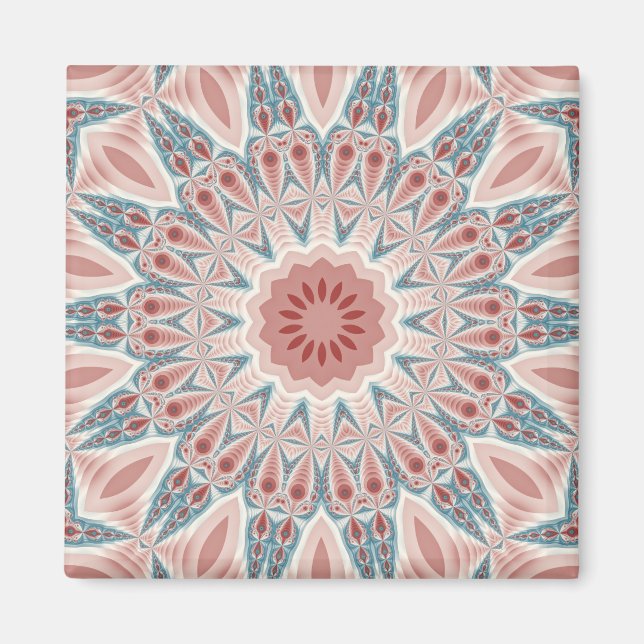 Modernes Kaleidoskop Mandala Fraktal Kunst Magnet (Vorne)