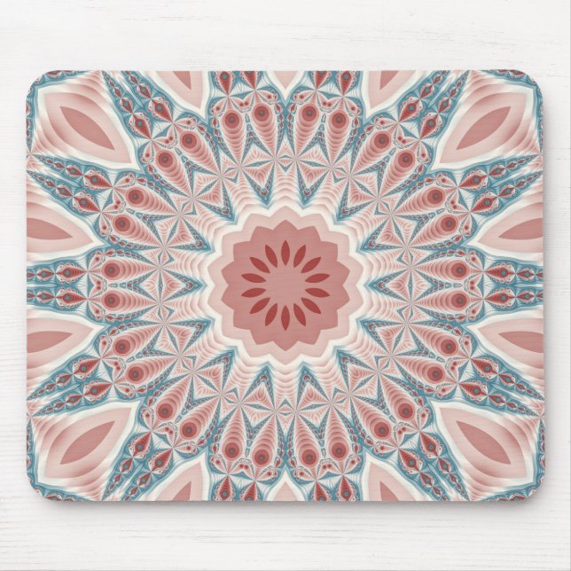Modernes Kaleidoskop Mandala Fraktal Kunst Mousepad (Vorne)