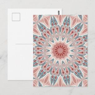 Modernes Kaleidoskop Mandala Fraktal Kunst Postkarte