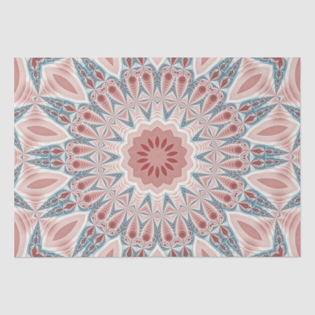 Modernes Kaleidoskop Mandala Fraktal Kunst Seidenpapier (Vorderseite)