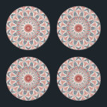 Modernes Kaleidoskop Mandala Fraktal Kunst Untersetzer Set<br><div class="desc">Einzigartige Mandala.</div>