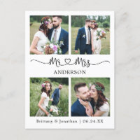 Modernes Kalligrafie Herz 4 Foto Hochzeit Vielen D