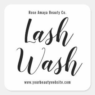 Modernes Kalligrafie-Minimal-Lash-Wasch-Produkteti Quadratischer Aufkleber
