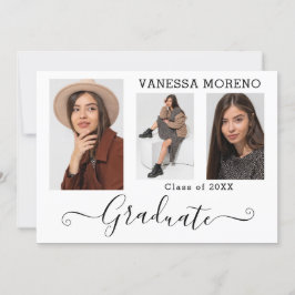 Modernes Kalligrafie Script 3 Foto Weiß Abschluss Ankündigung