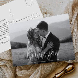 Modernes Kalligrafie-Script-Hochzeit-Foto Vielen D Postkarte