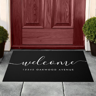 Modernes Kalligrafie-Skript - Welcome Street Adres Fußmatte