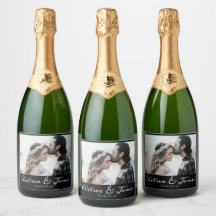 Modernes kalligrafisches Foto Black & White Weddin