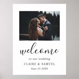 Modernes kalligrafisches Foto Hochzeitssymbol Poster