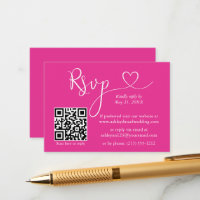 Modernes kalligrafisches Herz Hochzeit QR UAWG Hot