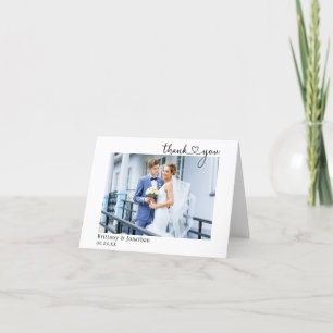 Modernes kalligrafisches Herz-Hochzeitsstift Foto  Dankeskarte