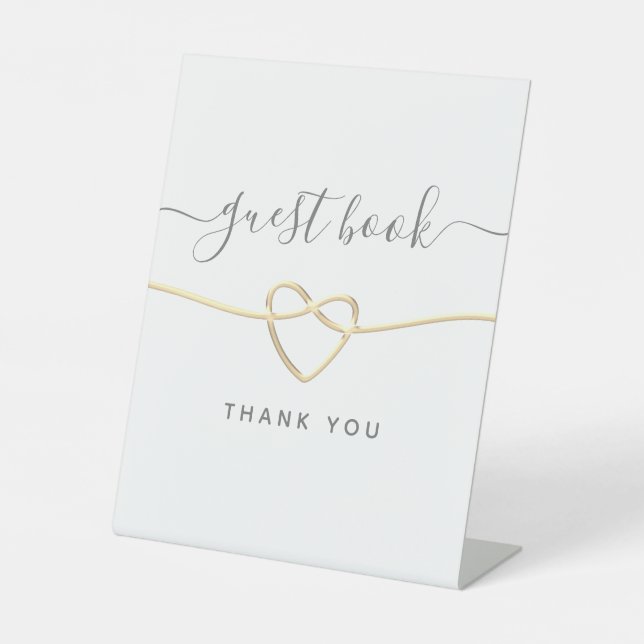 Modernes kalligrafisches Hochzeitshilfszeichen Sockelschild (Vorderseite)